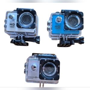 Full HD 1080p  2 Inch Screen Waterproof 30m Sports Camera 3 Pack Bundle